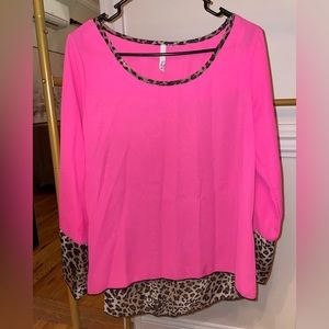 Hot pink and leopard tunic blouse - so fun!!